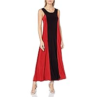 Star Vixen Women's Black Stripe Colorblock Sleeveless Maxi Dress