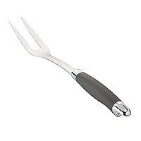 Anolon SureGrip Stainless Steel Meat Fork/Kitchen Tool, 13.25 Inch, Gray,46288