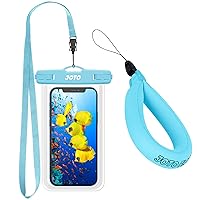 JOTO 1 Universal Waterproof Pouch + 1 Floating Wrist Strap for Camera iPhone 14 Plus 14 Pro Max iPhone 13 Pro Max Mini 12 11 Pro Max Xs Max XR X 8 7 6S Plus SE Galaxy S20 Ultra S10 up to 7