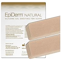 Epi-Derm Long Strips, Silicone Gel Sheeting for Scars, Ideal for C-Section, Tummy Tuck, Cardiac Surgery Scars, Premium Grade Scar Sheets, Reusable, 1.4 x 11.5 in - 5 Pairs, Natural