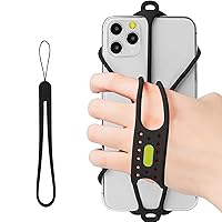 【Bone】 Running Phone Holder with Wrist Lanyard Armband Exercise Gym Jogging Workout for iPhone All Series, iPod, Samsung Galaxy Note All Series (Run Tie Handheld-Black)