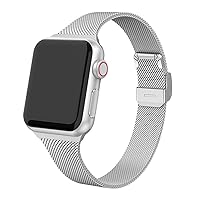 Milan Metal Watch Band for Apple Watch Bands 45mm 41mm 38mm 40mm 42mm 44mm Bracelet for iWatch 7/6/5/4/3/2/1 Series (Color : Silver, Size : 38mm)
