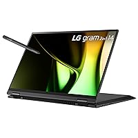LG gram 14-inch 2in1 Lightweight Laptop, Intel Evo Edition - Intel Core Ultra 7 Processor, Windows 11 Home, 32GB RAM, 2TB SSD, Black