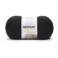 Bernat Softee Chunky BB Black Yarn - 1 Pack of 14oz/400g - Acrylic - #6 Super Bulky - 431 Yards - Knitting/Crochet