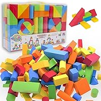 Liberty Imports 131 Piece Foam Building Blocks for Kids - Creative EVA Foam Blocks for Toddlers - Large, Soft, Stackable Toddler Preschool Educational Toys Playset