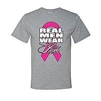 Real Men Wear Pink Breast Cancer Awareness Graphic Mens T-Shirts