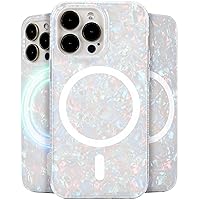 LONLI Hue - for iPhone 15 Pro Case [Compatible with Magsafe] - White Pearl Tort - [10FT Drop Protection] [4 Airbag Cushioned Corners] - Cute, Unique and Aesthetic (2023)