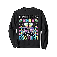 I Paused My Game To Egg Hunt Easter Funny Gamer Boys Kids Sweatshirt