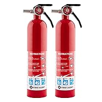 First Alert Home1-2, Standard Home Fire Extinguisher, Red 2pk, White, 2PACK
