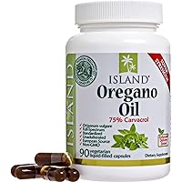 Oregano Oil Capsules, Liquid-Filled - Immune Support with Enhanced Delivery - 100% Grown in Spain - 100mg (90-Count) 75% Carvacrol - Super-Strength Oil of Oregano Capsules by Island Nutrition
