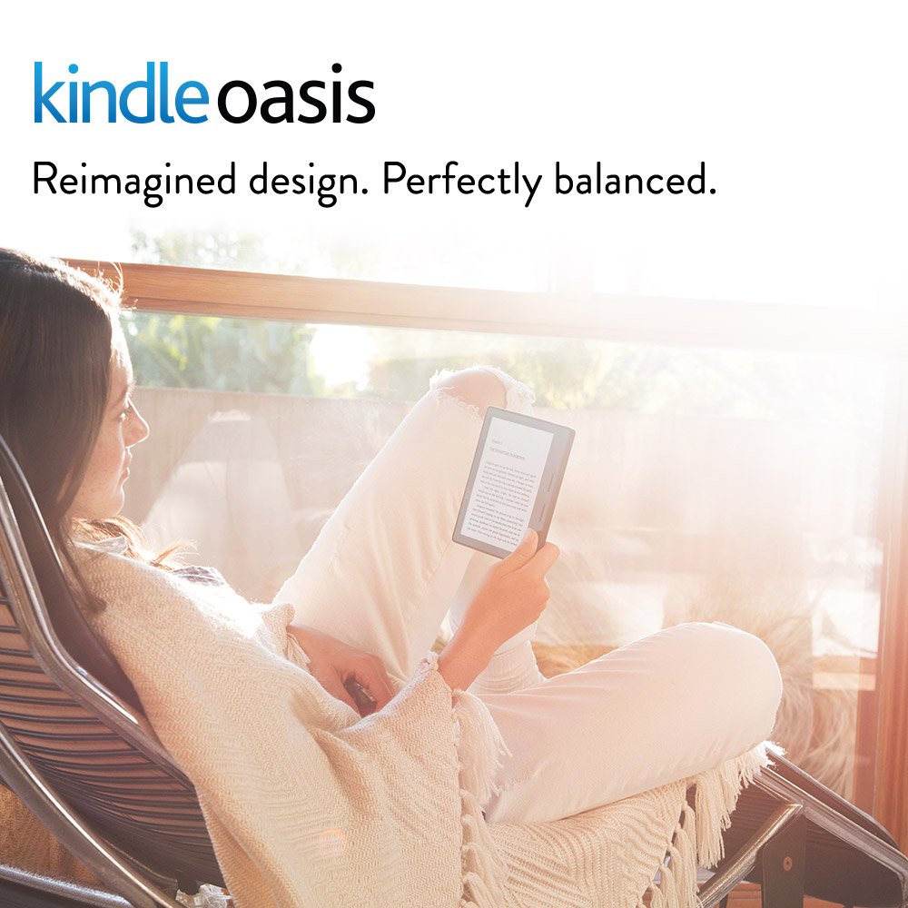 Kindle Oasis E-reader with Leather Charging Cover - Black, 6