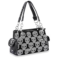 Fab Skull & Bones Design Rhinestone Studded Embroidered Handbag Bag