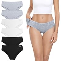 coskefy Underwear Women, 6 Pack Cotton Knickers Soft Breathable Briefs Comfy Hipster Panties Ladies Underpants
