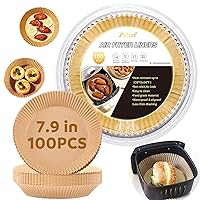 Ailun Air Fryer Disposable Paper Liner, 100PCS Non-Stick Air Fryer Parchment Liners, Oil Resistant, Waterproof, Food Grade Baking Paper for Baking Roasting Microwave 7.9inch