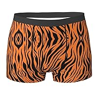 NEZIH Tiger Stripes Orange Pattern Print Mens Boxer Briefs Funny Novelty Underwear Hilarious Gifts for Comfy Breathable