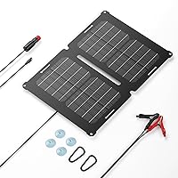 GRECELL 12V 25W Solar Battery Charger Maintainer, Portable Solar Panel Car Trickle Charger Waterproof 25 Watt Mono+ SAE Cables Kit for Truck Boat RV Motorcycle Truck Marine Vehicle Battery