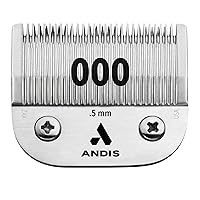 Andis 64073 Ultra Edge Detachable 0.5mm Clipper Blade - Built with Carbonized Steel, Close-Cutting Technology with Long Life Sharp Blades - Size 000 - 1/50-Inch Cut Length, Chrome