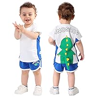 TONWHAR Unisex Baby Boy Girl Cute Animal Print Shirt Shorts 2pcs Toddlers Cotton Short Sleeves Tops Shorts for Summer