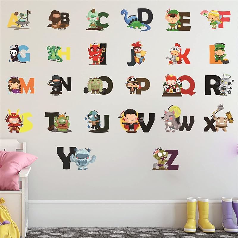 Mua Colorful Animal Alphabet Wall Sticker Decals, Removable Peel ...
