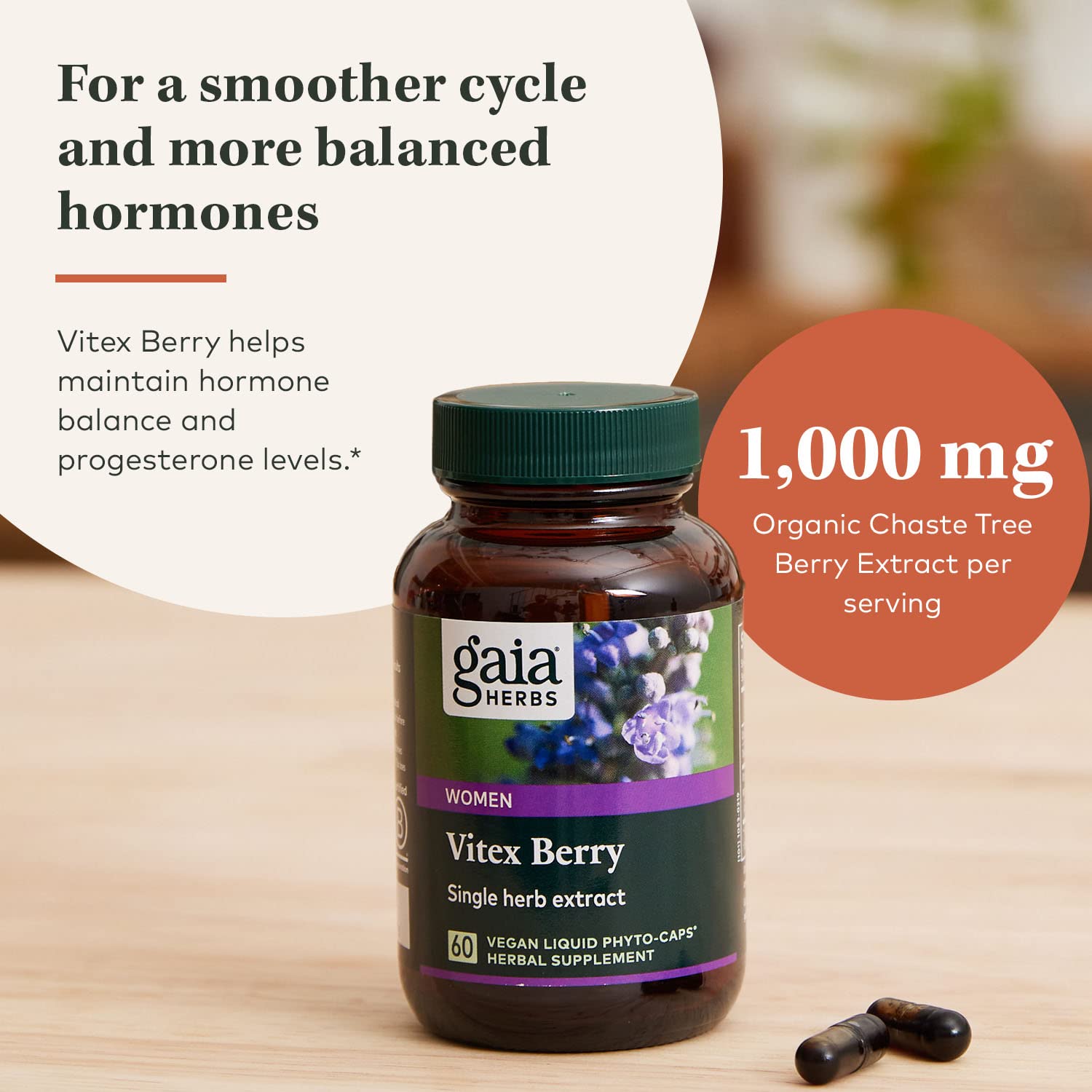 Gaia Herbs Vitex Berry (Chaste Tree) - Supports Hormone Balance & Fertility for Women - 60 Vegan Caps & Liver Health - Liver Supplement with Milk Thistle, Licorice Root for Liver and Cleanse Support -