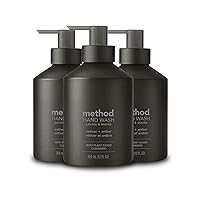 Gel Hand Soap, Vetiver + Amber, Reusable Black Aluminum Bottle, Biodegradable Formula, 12 oz (Pack of 3)