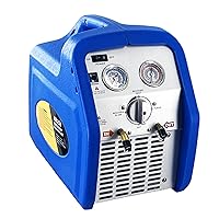 3/4HP Single Cylinder Refrigerant Recovery Machine, 110V 60Hz Portable Oil-less Freon Recycling Unit for Both Liquid and Vapor Refrigerant, for Automotive A/C System, Household HVAC System