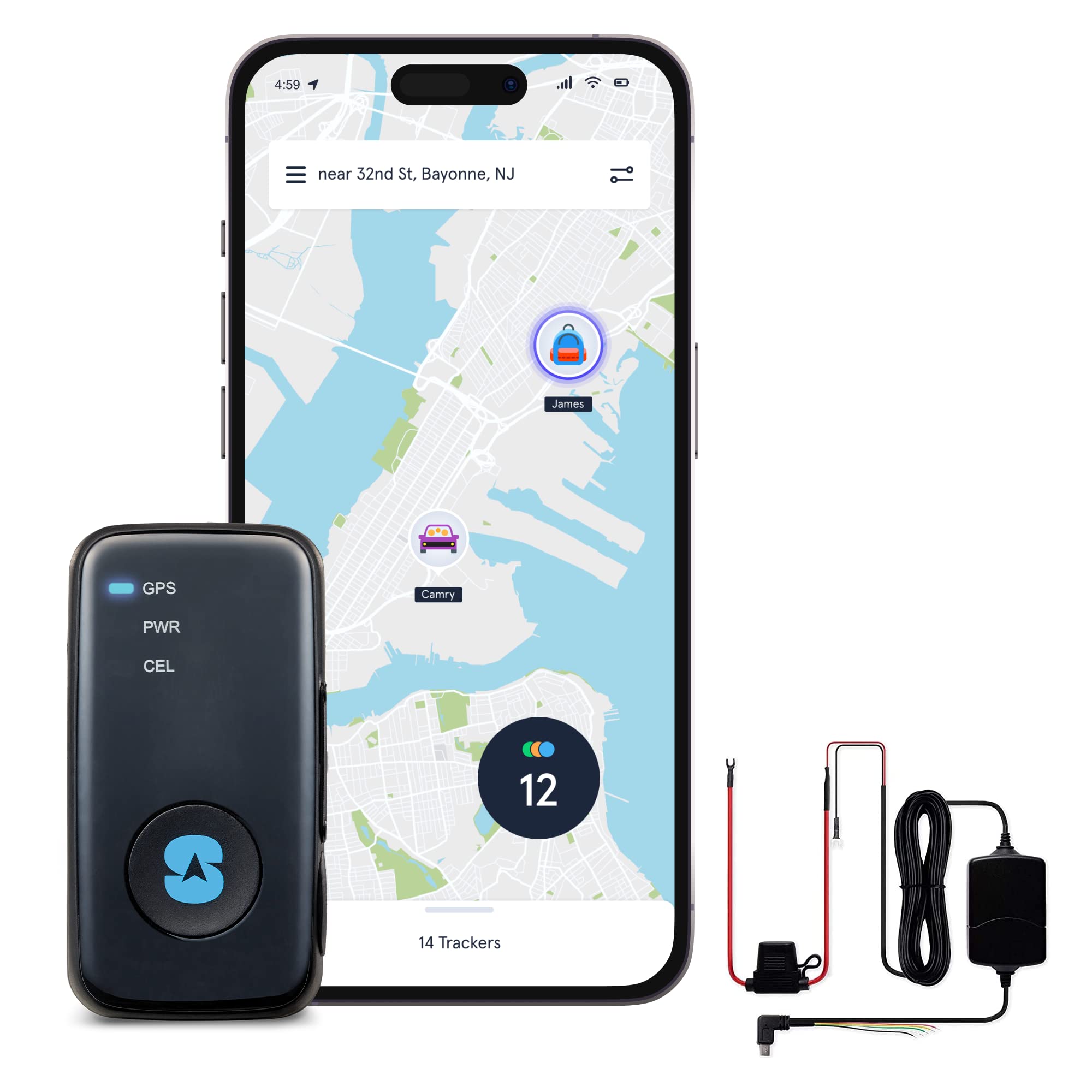 Spytec GPS GL300 and Hardwire Kit GPS Tracker for Vehicles, Cars, Trucks, Motorcycles, Loved Ones and Asset Tracker with Unlimited US and Worldwide Real-Time Tracking App - Subscription Required