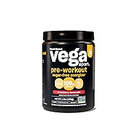 Vega Sport Sugar Free Pre-Workout Energizer, Strawberry Lemonade - Pre Workout Powder for Women & Men, Supports Energy and Focus, Electrolytes, Vegan, Keto, Gluten Free, Non GMO, 4.3 oz