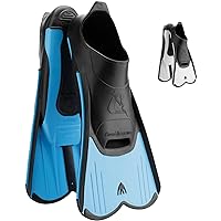 Cressi Short Full Foot Pocket Fins for Swimming or Training in the Pool and in the Sea - Light: made in Italy