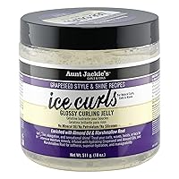 Grapeseed Style and Shine Recipes Ice Curls Glossy Curling Jelly, Hydrates, Softens, Makes Waves, Curls and Coils Easier to Style, 18 oz