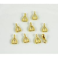 Pinch Bail Connector Pure 14k Gold Plated 1 Micron Thickness Jewelry Earrings findings 10 x 4 mm Wholesale Standard Style for fine Jewelry Making Designer (12)