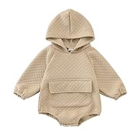 4 Month Baby Boy Winter Clothes Babys Newborn Infant Girls Boys Solid Spring Winter Long Sleeve Baby (Khaki, 0-6 Months)