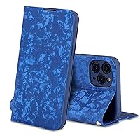 Compatible with iPhone 13 Mini /13/13 Pro/ 13 Pro Max Wallet Case, PU Leather Flip Folio Case with Card Holders Kickstand Shockproof TPU Protective Cases,Blue,13 6.1