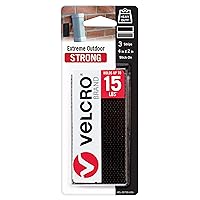 VELCRO Brand Industrial Strength Fasteners | Extreme Outdoor Weather Conditions | Heavy Duty Strength Holds up to 15 lbs | 4 x 2 inch Strips, 3 Sets, Black (VEL-30758-USA)