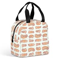 Happy Penis Dick Sweet Bacon Wrapped Lunch Tote Bag Reusable Lunch Box Meal Bag Food Handbags for Work Picnic Travel
