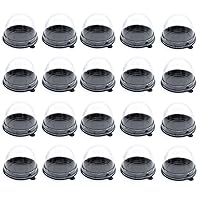 100 Pack 2 Inch Mini Cake Containers Clear Plastic Cupcake Box with Dome Lids for Chocolate Covered Cookies, Muffin, Mooncake and Other Mini Desserts