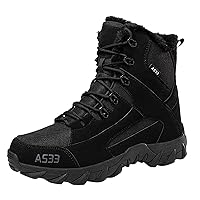 Men's Plain Toe Zip Boot Fashion Bicycle Toe Boot Hiking Boots for Men Casual Boots Mens Water-Resistant Boots (vo4-Black, 9)