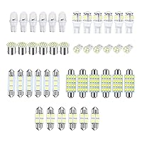 42 Pieces Car LED Lights Interior Lights, T10 31mm 36mm 41mm LED Bulb Kit for Car Vehicle Map Dome Door Trunk License Plate Light Bulb (White)