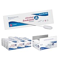 Dynarex Alcohol Swabsticks, Medical-Grade and Sanitizing, Saturated with 70% Isopropyl Alcohol, 3.5 Inches, 1 Swabstick per Packet, Case of 500 Packets