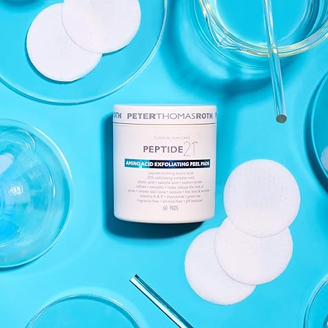 Peter Thomas Roth | Peptide 21 Amino Acid Exfoliating Peel Pads | Refines and Smooths, Helps Reduce the Look of Pores, Uneven Skin Tone, Texture, Fine Lines and Wrinkles white 60 Count