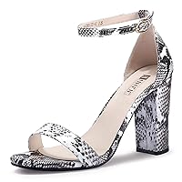 IDIFU Women's IN4 Cookie-HI Chunky High Heel Sandals Open Toe Ankle Strap Wedding Bridal Prom Dress Shoes For Women Bride Bridesmaid