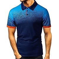 Mens Turndown Collar Shirt Fashion Workout Athletic Tee Shirts Casual Slim Fit Summer Tops Short Sleeve Gym T-Shirt