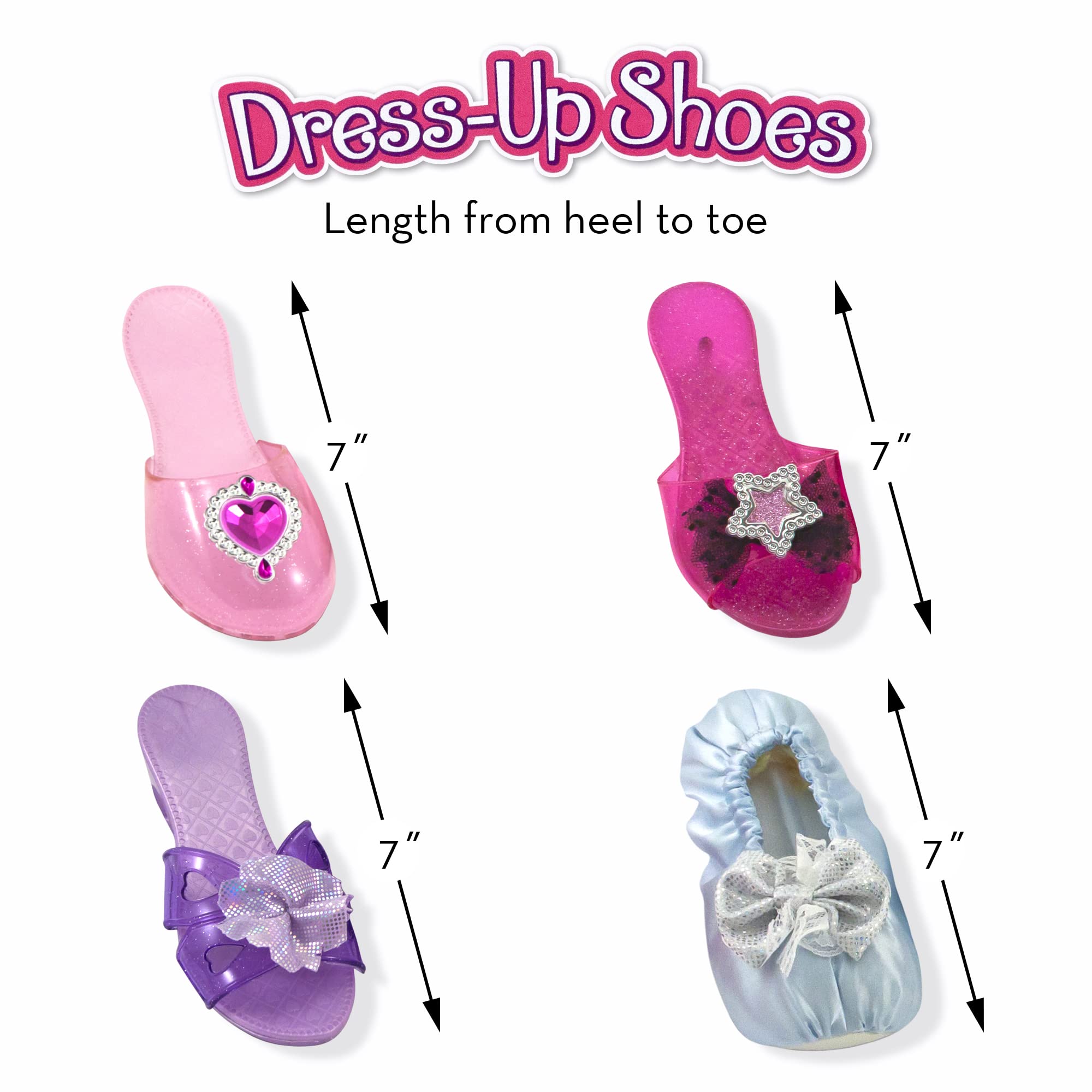 Melissa & Doug Role Play Collection, Step in Style! (Set of 4 Pairs, Frustration-Free Packaging), Multi-colored, Standard