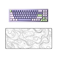 YUNZII AL71 68% Mechanical Keyboard (Purple, Silent Switch) and Gaming Mouse Pad(White Topographic) Bundle