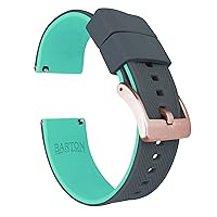 BARTON Elite Silicone Watch Bands - Gold Buckle Quick Release - Choose Color - 18mm, 19mm, 20mm, 21mm, 22mm, 23mm & 24mm Watch Straps