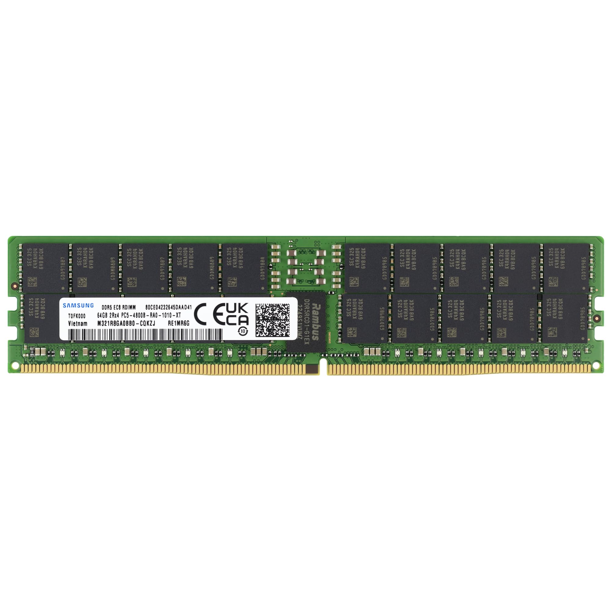 Samsung 64GB DDR5 4800MHz PC5-38400 ECC RDIMM 2Rx4 (EC8 10x4) Dual Rank 1.1V Registered DIMM 288-Pin Server RAM Memory M321R8GA0BB0-CQK