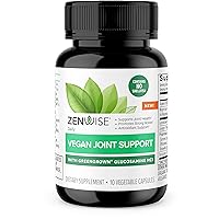 Zenwise Certified Vegan Joint Support Supplement - Glucosamine HCl, Turmeric Extract, Boswellia Extract - Supports Bone Health + Joints-Magnesium & Vitamin D (D3 as Cholecalciferol) - 10 Capsules