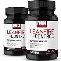 FORCE FACTOR LeanFire Control, 2-Pack, Appetite Suppressant for Weight Loss with B12 Vitamins, Green Tea Extract, & Garcinia Cambogia to Curb Cravings, Reduce Snacking, & Increase Energy, 60 Capsules