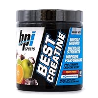 BPI Sports Best Creatine – Creatine Monohydrate, Himalayan Salt – Strength, Pump, Endurance, Muscle Growth, Muscle Definition – No Bloat – Fruit Punch – 50 servings – 10.58 oz.