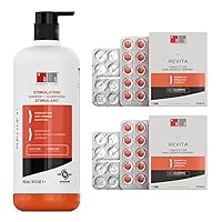 DS Laboratories Revita Shampoo & Revita Tablets, Hair Thickening Shampoo & Hair Vitamins for Thicker Hair Growth, DHT Blocker & Biotin Shampoo, Hair Thickening Products for Men & Women to Support Hair